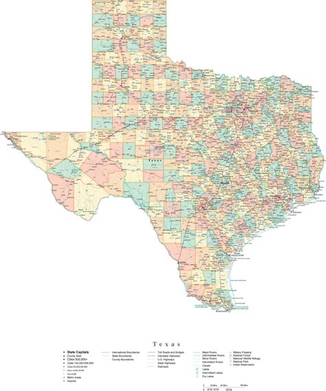 Texas Map With Cities And Towns Large Detailed Administrative Map Of
