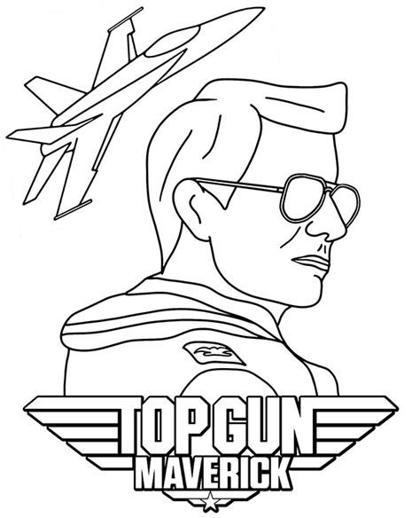 Top Gun Kolorowanka Maverick Tom Cruise E Kolorowankieu