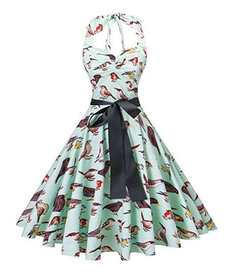 v fashion women s rockabilly 50s vintage polka dots halter cocktail swing dress fashion