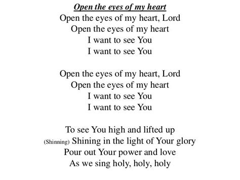 Open The Eyes Of My Heart A