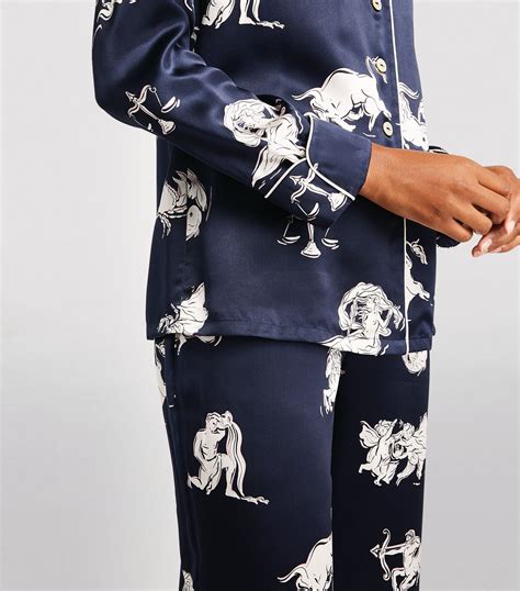 Olivia Von Halle Silk Zodiac Lila Pyjama Set Harrods Ae