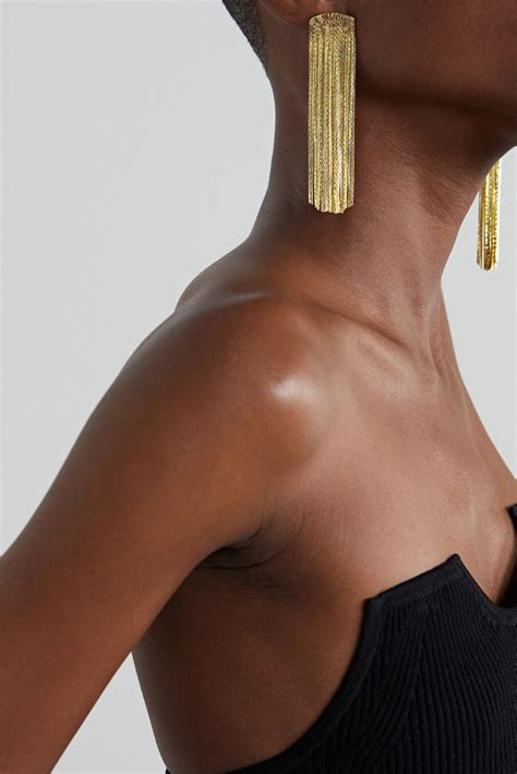 Gold Grand Fil D Or Gold Plated Earrings ANISSA KERMICHE In 2022