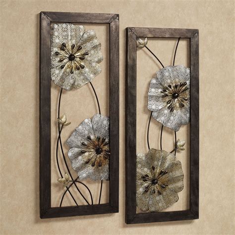 Malacia Openwork Floral Metal Wall Art Set Floral Metal Wall Art