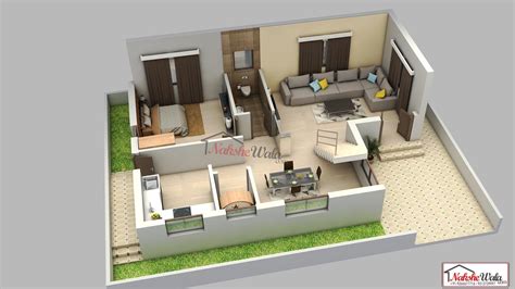 Two Bedroom Apartment Floor Plan With Kitchen And Living Room