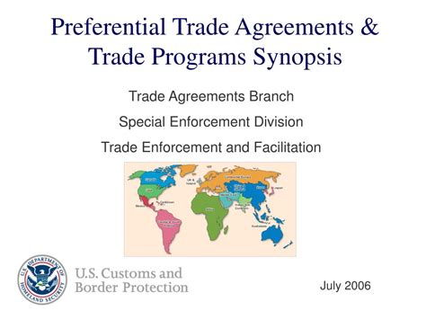 Ppt Preferential Trade Agreements And Trade Programs Synopsis