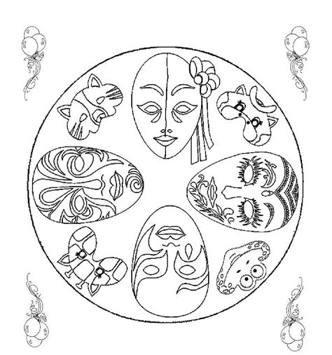 Hier gibt es 40 schöne mandalas zum ausdrucken. * Mandala: Maskers! | Colouring pics, Carnival activities, Carnival