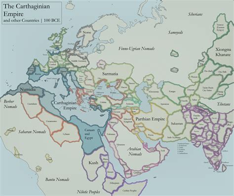 The Carthaginian Empire 100 Bce Imaginarymaps