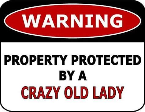 Andwarning Property Protected By A Crazy Old Lady Laminated Funny Sign