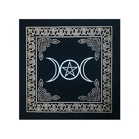 Triple Moon Pentagram Altar Cloth 235 X 235 The Witches Sage Llc