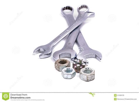 Wrenches Of Various Sizes Stock Image Image Of Chrome 21539133