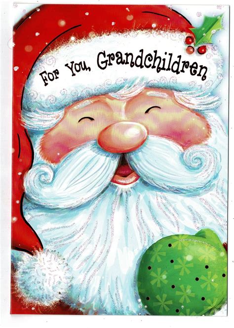 Grandchildren Christmas Card For You Grandchildren With Santa Design