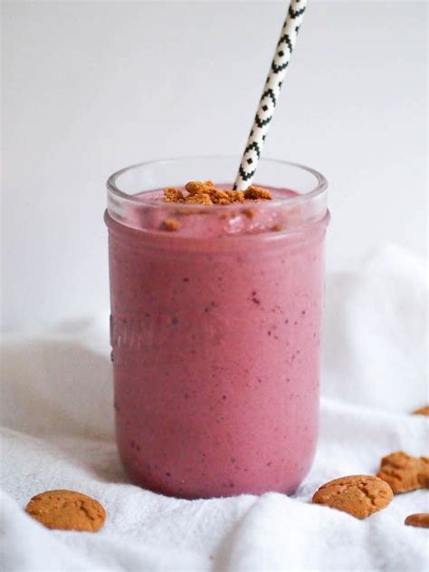 this blueberry cheesecake smoothie is packed with protein from a secret ingredient cottage