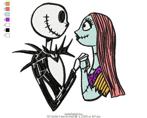 Jack Skellington And Sally Machine Embroidery Design Etsy