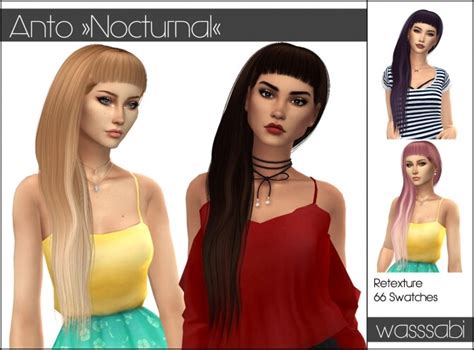 Antos Nocturnal Hair Retextured At Wasssabi Sims The Sims 4 Catalog
