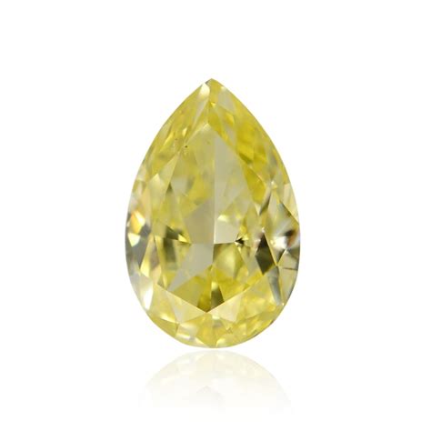 058 Carat Fancy Intense Yellow Diamond Pear Shape Si1 Clarity Gia