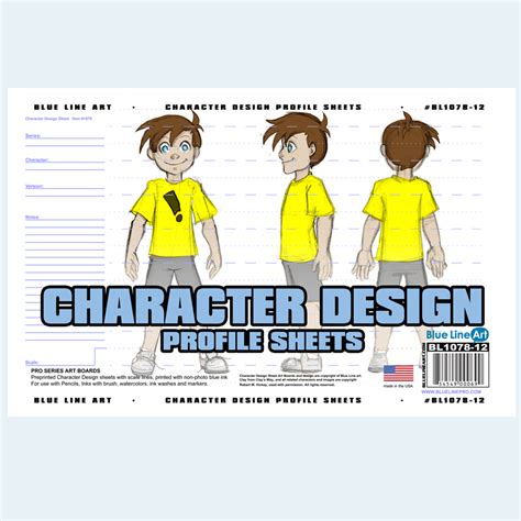 Pro Character Profile Sheets 11×17 12 Blue Line Pro