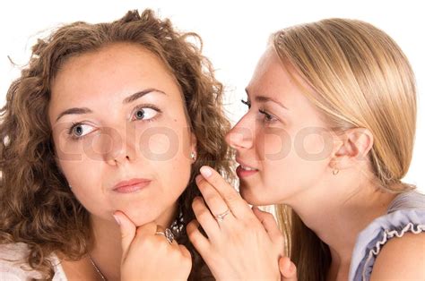 Zwei Mädchen Auf Weißem Stock Bild Colourbox