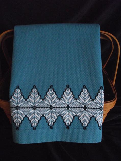 Vintage Swedish Weave Blue Huck Toweling Hand By Annemariesattic