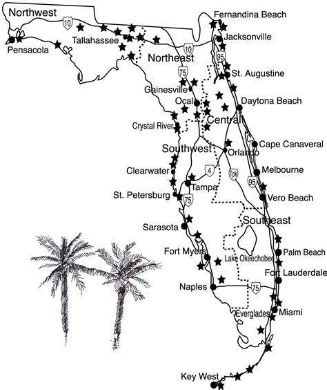 Florida Waterfalls Map ~ Art Retro 256