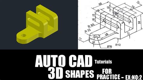 Auto Cad Tutorials 2019 3d Shapes With English Subtitlesexno2