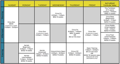Check out the latest schedule here! Timetable | CIRCA