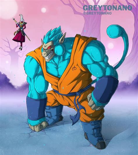 Blue Oozaru Goku By Greytonano On Deviantart ดรากอนบอล ศิลปะ