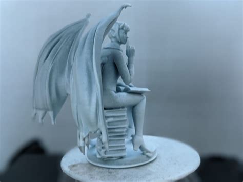Devil Girl Bust Statue Sculpture 3d Resin Printing Bookworm Etsy