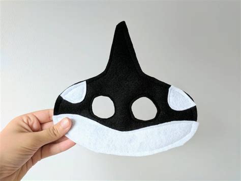 Felt Killer Whale Mask Felt Orca Mask For Kids Etsy