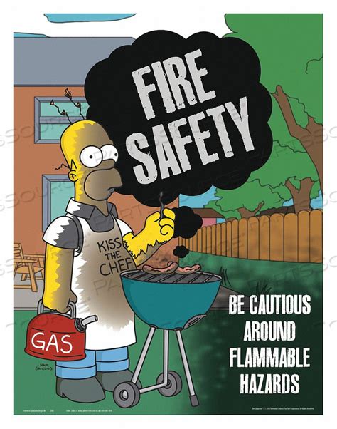 S1183 Safetyposter Simpsons Safety Poster Fire Safety Eng Partssource
