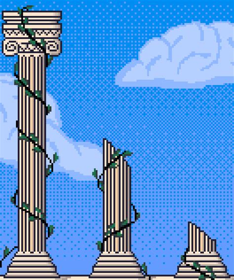 Artstation Greek Ionic Pillar Pixel Art