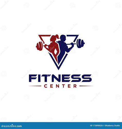 Fitness Center Logo Sport And Fitness Logo Design Stock Illustration
