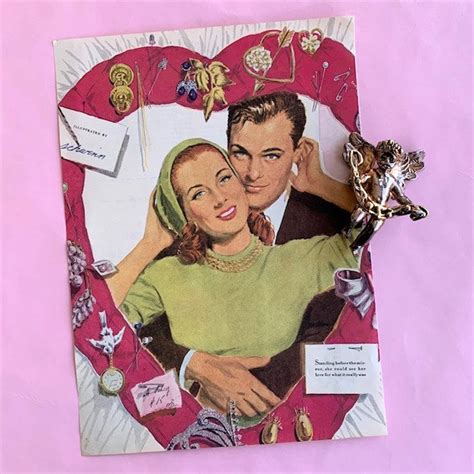vintage magazine art valentine s day 1940s barbara etsy