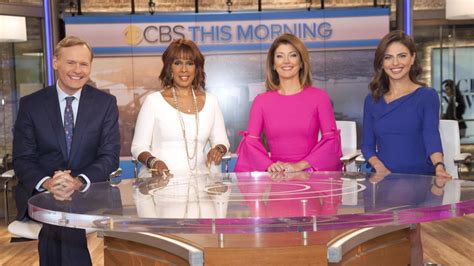 Gayle king, erica hill, norah o'donnell, sharon osbourne, julie chen (i), james cameron, sheryl underwood, bubba watson. Watch CBS This Morning: Reporter's Notebook: Giving thanks - Full show on CBS All Access