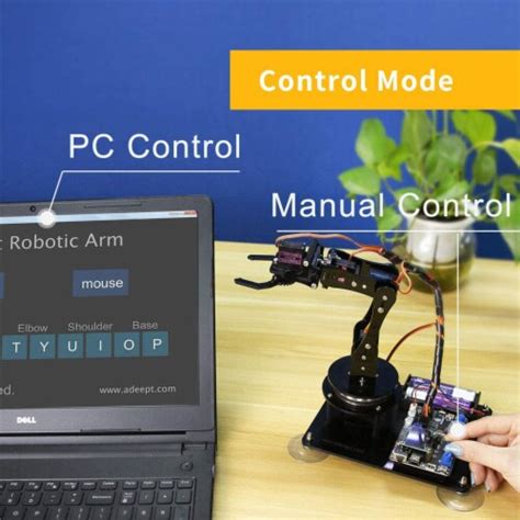 Adeept Ada031 Arduino Compatible Diy Robotic Arm Kit For Uno R3 W