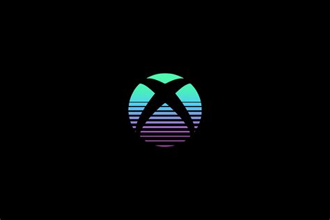 Xbox Microsoft Consoles Logo Retro Style Simple Background Gear