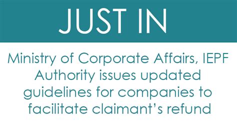Ministry of Corporate Affairs, IEPF Authority issues updated guidelines 