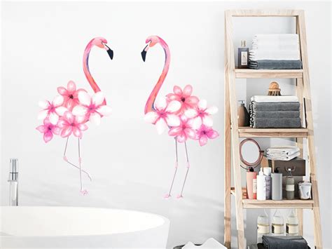 Flamingo Full Color Mural Flamingo Wall Stickers Flamingo Etsy