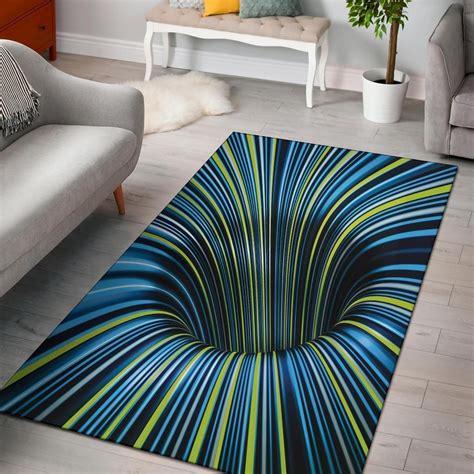 Tunnel Illusion Black Hole Area Rug Carpets Living Room Rugs Floor