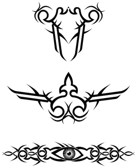 Diseños De Tatuajes Tribales Ilustración Vectorial Vector Premium