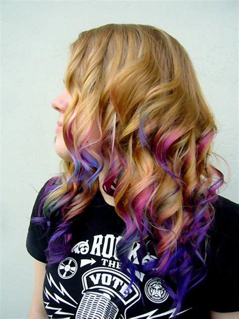 Dip Dye Colored Pink Fuschia Purple Blue Indigo Hair