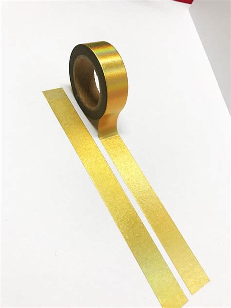 Gold Washi Tape 15mm Gold Shiny Tape Wrapping Tape Metallic Etsy