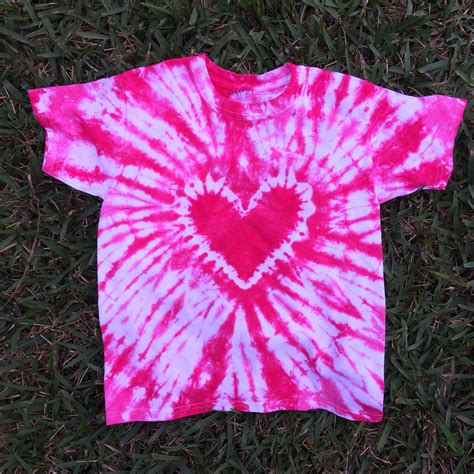 Youth Small Hot Hibiscus And Hot Pink Heart Tie Dye Shirt Hot Pink Tie