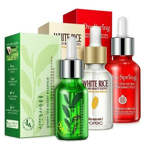 This white rice serum contains natural ingredients that promotes cell growth, minimizes pores significantly and keeps the skin smooth and bright. Face Serum White Rice Natural Green Tea Seed Extreact Anti ...