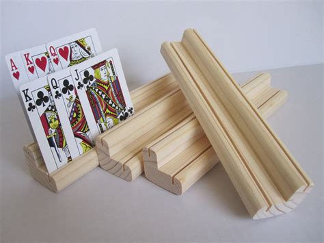 Wooden Playing Card Holders Two Levels Set Of Four Etsy