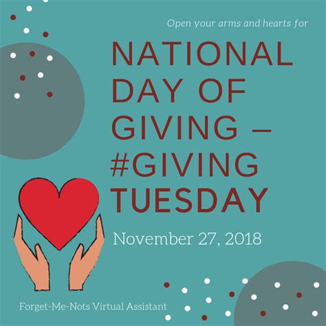 National Day Of Giving Giving Tuesday November 27 2018 Tuesday After