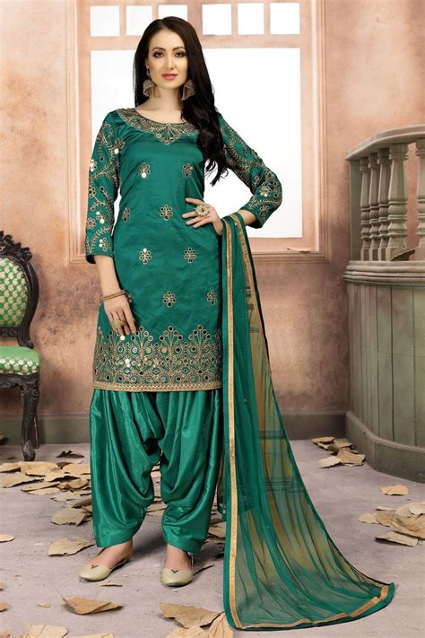 Taffeta Art Silk Dress Material In 2023 Dress Materials Fashion Punjabi Suits Party Wear