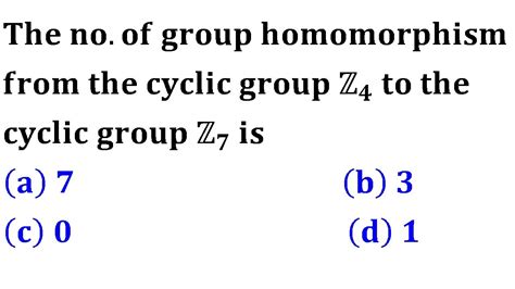 Number Of Group Homomorphism From Zm To Zn Group Theory Abstract Iit