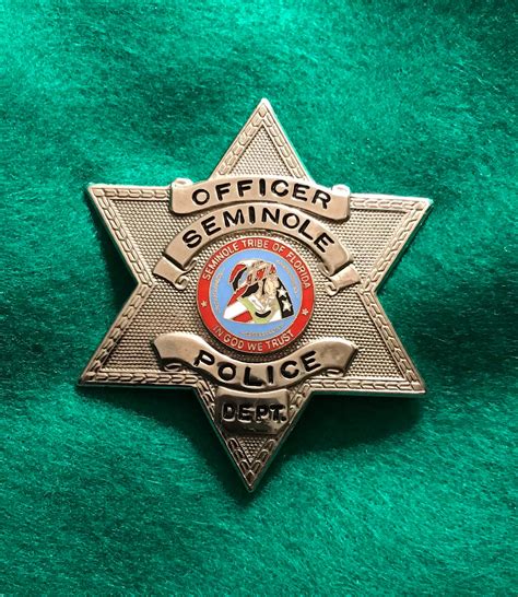 Vintage Seminole Indian Tribal Police Badge Etsy