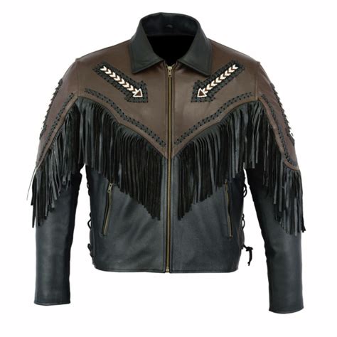 Leather Fringed Tassel Fringe Classic Diamond Motorcycle Jacket