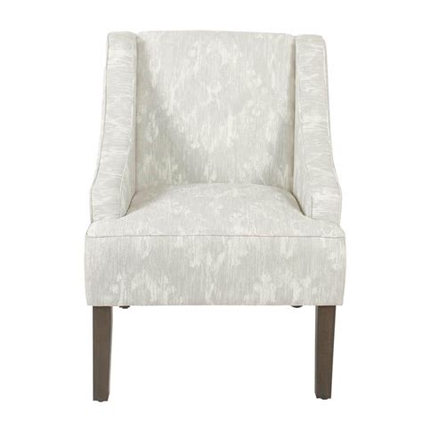 Homepop Classic Swoop Cream And Gray Damak Upholstery Arm Chair K6499